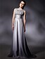 billige Kjoler for spesielle anledninger-Sheath / Column Elegant Dress Formal Evening Sweep / Brush Train Sleeveless Jewel Neck Chiffon with Sash / Ribbon 2024