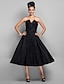 זול שמלות לאירועים מיוחדים-נשף שמלה שחורה קטנה מינימליסטי אלגנטית מסיבת קוקטייל נשף רקודים שמלה מחשוף V ללא שרוולים באורך הקרסול טפטה עם קפלים 2022