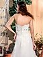 cheap Wedding Dresses-Sheath / Column Strapless Knee Length Lace / Organza Made-To-Measure Wedding Dresses with Beading / Appliques / Sash / Ribbon by LAN TING BRIDE®