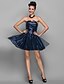 cheap Special Occasion Dresses-A-Line Notched Short / Mini Tulle / Sequined Dress with Sequin by TS Couture®