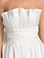 cheap Cocktail Dresses-A-Line Cute Homecoming Wedding Party Dress Strapless Sleeveless Short / Mini Taffeta with Bow(s) Ruched Ruffles 2020