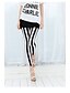 abordables Leggings-Femme Coton Sportif Legging - Rayé Taille médiale Noir / Blanc Taille unique / Slim