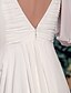 preiswerte Hochzeitskleider-A-Linie V-Ausschnitt Hof Schleppe Chiffon 3/4 Ärmel Maßgeschneiderte Brautkleider mit 2020