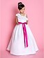 cheap Flower Girl Dresses-A-Line / Princess Floor Length Flower Girl Dress - Organza Sleeveless Straps with Bow(s) / Sash / Ribbon / Flower by LAN TING BRIDE®