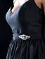 preiswerte Kleider für besondere Anlässe-A-Linie Spaghetti-Träger Kurz / Mini Taft Kleid mit Kristall Verzierung / Schärpe / Band durch TS Couture®