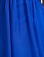 Χαμηλού Κόστους Φορέματα Παρανύμφων-Γραμμή Α Λαιμόκοψη V Μέχρι το γόνατο Σιφόν Φόρεμα Παρανύμφων με Πλισέ με LAN TING BRIDE®