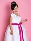 cheap Flower Girl Dresses-A-Line / Princess Floor Length Flower Girl Dress - Organza Sleeveless Straps with Bow(s) / Sash / Ribbon / Flower by LAN TING BRIDE®