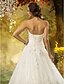 cheap The Wedding Store-Ball Gown Wedding Dresses Sweetheart Neckline Court Train Tulle Strapless Floral Lace with Appliques Criss-Cross 2022