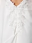 cheap Wedding Dresses-Sheath / Column Spaghetti Strap Sweep / Brush Train Chiffon Made-To-Measure Wedding Dresses with Beading / Appliques by LAN TING BRIDE® / Removable train