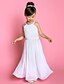 preiswerte Der Hochzeitsladen-A-Linie Boden-Länge Blumenmädchenkleid Hochzeit Süßes Ballkleid Chiffon mit Schärpe / Band Fit 3-16 Jahre