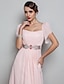 cheap Special Occasion Dresses-Sheath / Column Open Back Dress Prom Formal Evening Floor Length Short Sleeve Square Neck Chiffon with Beading Draping 2023