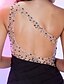 זול שמלות קוקטייל-מעטפת \ עמוד כתפיה אחת קצר \ מיני שיפון גב יפהפייה מסיבת קוקטייל שמלה עם חרוזים / בד בהצלבה על ידי TS Couture®