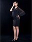 abordables Robes d&#039;Occasions Spéciales-Fourreau / Colonne Coeur Mi-long Satin Elastique Robe avec Plissé par TS Couture®