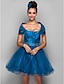 cheap Special Occasion Dresses-A-Line Elegant Dress Holiday Cocktail Party Short / Mini Sleeveless Off Shoulder Taffeta with Beading Ruffles 2024