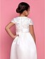 cheap Flower Girl Dresses-A-Line Ankle Length Flower Girl Dress First Communion Cute Prom Dress Satin with Lace Fit 3-16 Years