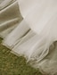 Недорогие Свадебные платья-А-силуэт Принцесса Королева Анна С коротким шлейфом Тюль Свадебное платье с Бусины Аппликации Драпировка от LAN TING BRIDE®