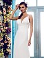 cheap Wedding Dresses-Sheath / Column Spaghetti Strap Sweep / Brush Train Chiffon Made-To-Measure Wedding Dresses with Beading / Appliques by LAN TING BRIDE® / Removable train