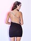 זול שמלות קוקטייל-מעטפת \ עמוד כתפיה אחת קצר \ מיני שיפון גב יפהפייה מסיבת קוקטייל שמלה עם חרוזים / בד בהצלבה על ידי TS Couture®