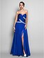 cheap Special Occasion Dresses-Sheath / Column Open Back Dress Prom Formal Evening Floor Length Sleeveless Sweetheart Chiffon with Criss Cross Ruched Crystals 2024
