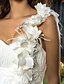 billige Brudekjoler-Prinsesse A-linje Brudekjoler Etskuldret Gulvlang Chiffon Uden ærmer med Krøllede Folder Drapering Blomst 2020