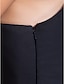 olcso Koszorúslányruhák-Szűk szabású Koszorúslány ruha Félvállas Ujjatlan Kis fekete ruha Mini Sifon val vel Kristály díszítés / Átkötős 2022