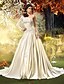 cheap Wedding Dresses-Fit &amp; Flare One Shoulder Chapel Train Satin / Tulle Made-To-Measure Wedding Dresses with Beading / Appliques / Button by LAN TING BRIDE®