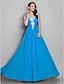 cheap Evening Dresses-Ball Gown Elegant Prom Formal Evening Military Ball Dress V Neck Sleeveless Floor Length Chiffon with Criss Cross Ruched Beading 2020