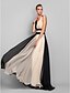 cheap Special Occasion Dresses-A-Line Plunging Neck Floor Length Chiffon Dress with Ruched by TS Couture®