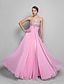 cheap Special Occasion Dresses-A-Line Strapless Floor Length Chiffon Dress with Side Draping / Split Front by TS Couture®