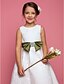 cheap Flower Girl Dresses-A-Line / Princess Ankle Length Flower Girl Dress - Lace Sleeveless Scoop Neck with Bow(s) / Crystals / Sash / Ribbon by LAN TING BRIDE®