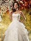 levne Svatební šaty-Princess A-Linie Svatební šaty Srdcový výstřih Extra dlouhá vlečka Organza Bez rukávů s Korálky Aplikace 2020