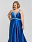 cheap Evening Dresses-A-Line Open Back Formal Evening Military Ball Dress Halter Neck Sleeveless Floor Length Satin with Crystals Beading Side Draping 2022