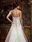 cheap Wedding Dresses-A-Line Sweetheart Neckline Cathedral Train Lace Over Satin Made-To-Measure Wedding Dresses with Beading / Appliques / Sash / Ribbon by LAN TING BRIDE®