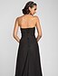 cheap Bridesmaid Dresses-A-Line Bridesmaid Dress Strapless Sleeveless Lace Up Sweep / Brush Train Chiffon with Beading / Side Draping / Cascading Ruffles 2022