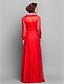 cheap Mother of the Bride Dresses-A-Line Spaghetti Strap Floor Length Chiffon Mother of the Bride Dress with Lace by LAN TING BRIDE®
