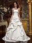 cheap Wedding Dresses-Ball Gown Strapless Sweep / Brush Train Satin Strapless Vintage Backless Made-To-Measure Wedding Dresses with Pick Up Skirt 2020