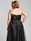 cheap Plus Size Dresses-A-Line Black Dress Prom Formal Evening Floor Length Sleeveless Sweetheart Organza with Ruched Beading 2024