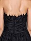 Χαμηλού Κόστους Φορέματα για Ειδικές Περιστάσεις-Βραδινή τουαλέτα Μικρό Μαύρο Φόρεμα Μινιμαλιστική Κομψό Κοκτέιλ Πάρτι Χοροεσπερίδα Φόρεμα Λαιμόκοψη V Αμάνικο Κάτω από το γόνατο Ταφτάς με Πλισέ 2022