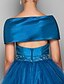 זול שמלות לאירועים מיוחדים-גזרת A אלגנטית שמלה חגים מסיבת קוקטייל קצר \ מיני ללא שרוולים סירה מתחת לכתפיים טפטה עם חרוזים קפלים 2024