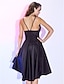 preiswerte Cocktailkleider-A-Linie Sexy Kleid Abschlussball Kurz / Mini Ärmellos V Ausschnitt Taft Criss-Cross Rückenausschnitt mit Plissee Überrock 2023