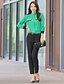 cheap Women&#039;s Blouses &amp; Shirts-PINYOU Slim Stand Collar Long Sleeve Shirt(Green)