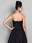 זול שמלות לאירועים מיוחדים-נשף שמלה שחורה קטנה מינימליסטי אלגנטית מסיבת קוקטייל נשף רקודים שמלה מחשוף V ללא שרוולים באורך הקרסול טפטה עם קפלים 2022