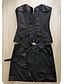 Недорогие Корсеты и корректирующее белье-Corset Women&#039;s Black Corset Set Zipper Ruched Striped