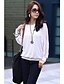 cheap Plus Size Tops-Women&#039;s Blouse Solid Colored Plus Size Round Neck Weekend Long Sleeve Loose Tops White Black / Batwing Sleeve
