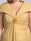 cheap Evening Dresses-Sheath / Column Elegant Prom Formal Evening Dress V Neck Short Sleeve Floor Length Chiffon with Crystals Flower 2021