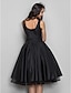 cheap Cocktail Dresses-A-Line Cocktail Dresses Vintage Dress Halloween Knee Length Sleeveless V Neck Taffeta with Pleats Crystals 2022 / Little Black Dress / Cocktail Party