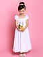 cheap Flower Girl Dresses-Sheath / Column Ankle Length Chiffon Short Sleeve Square Neck with Bow(s) / Draping