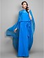 cheap Evening Dresses-Sheath / Column Elegant Dress Formal Evening Floor Length Sleeveless Spaghetti Strap Chiffon with Sash / Ribbon Sequin 2022