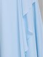 preiswerte Brautjungfernkleider-Eng anliegend Spaghetti-Träger Boden-Länge Chiffon Brautjungfernkleid mit Überkreuzte Rüschen