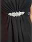 tanie Sukienki koktajlowe-Balowa Mała czarna sukienka Święto Wyjazd w rodzinne strony Spotkanie towarzyskie Sukienka Bez ramiączek Bez rękawów Krótki / Mini Szyfon z Dodatki kryształowe Drapowania boczna 2021